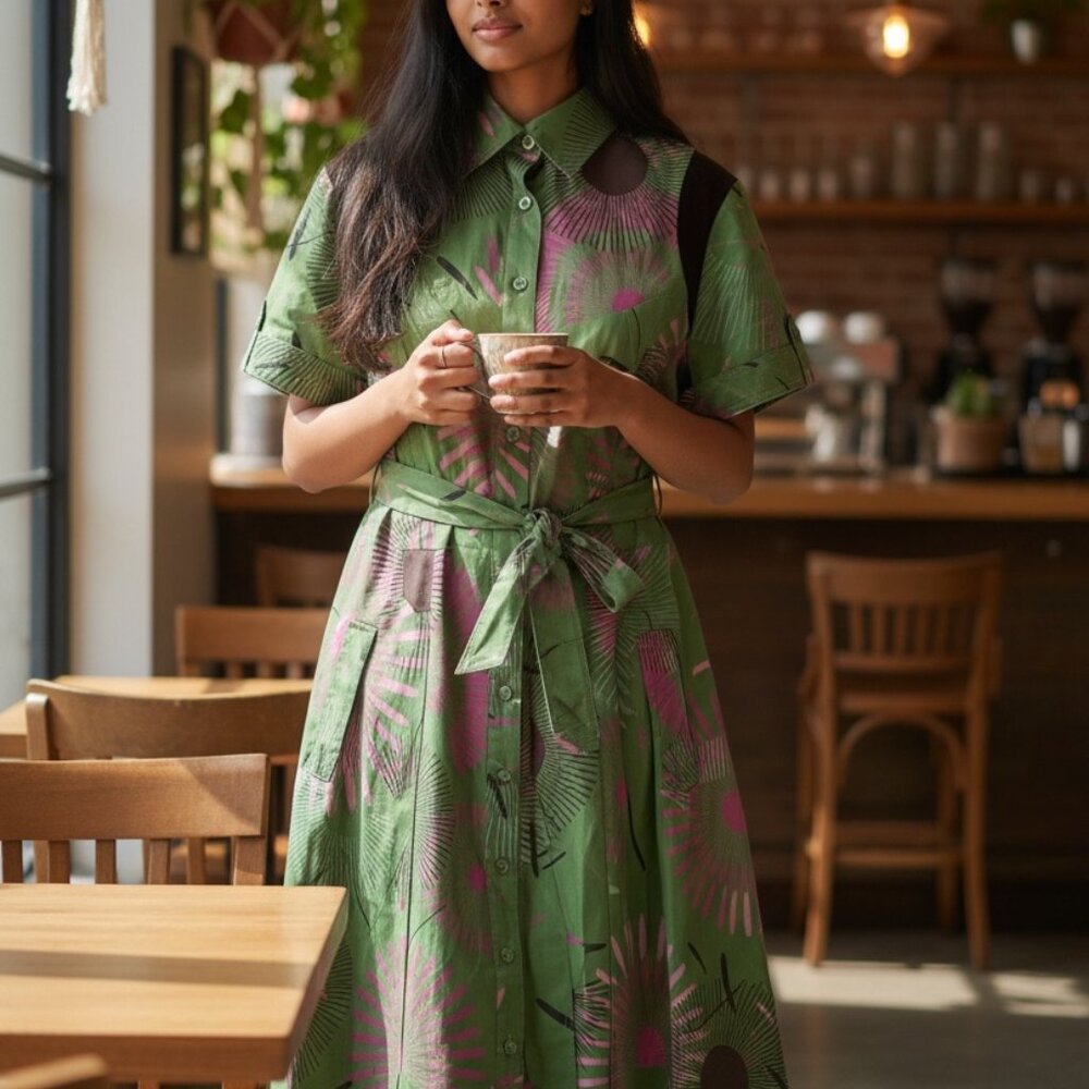 Pietro‎ Filipi by Klara Silk Blend Printed Midi Dress M Flawless!